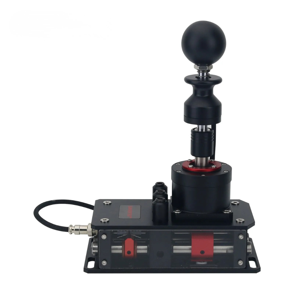 Simvertex V7 H-Pattern sequential shifter for sim racing with black/red design and transparent base - IGNI RACING