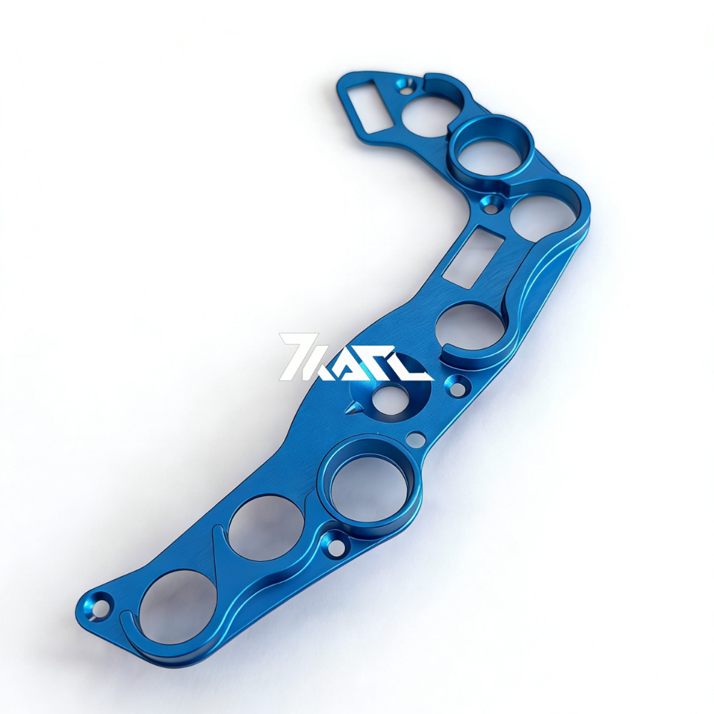 CNC button plate for Ascher wheels in blue, sim racing accessory by IGNi Racing
