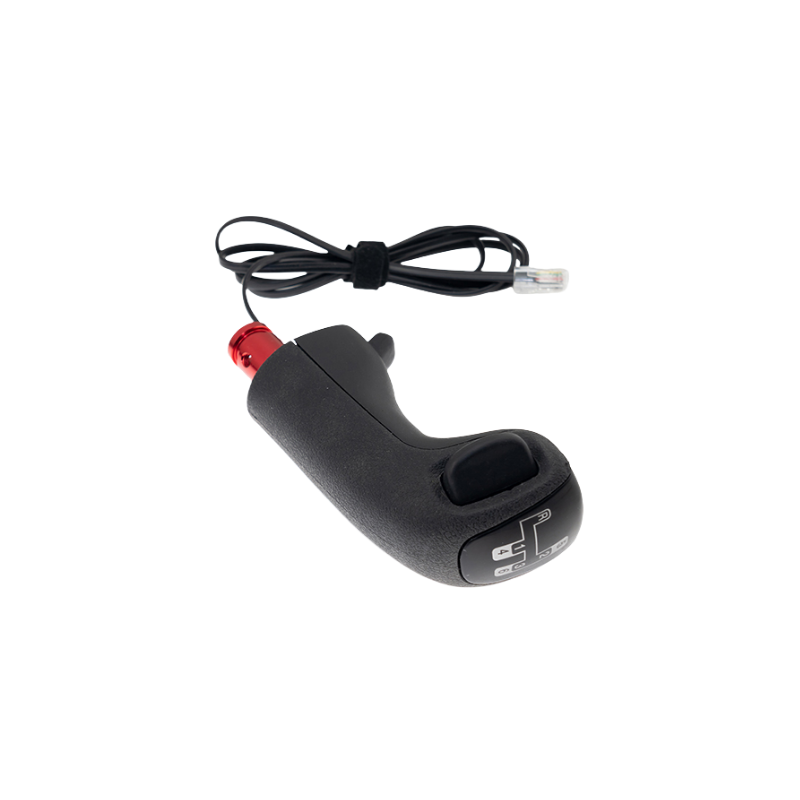 Black textured Trucksim shifter knob with red accent, sim racing accessory from IGNI RACING