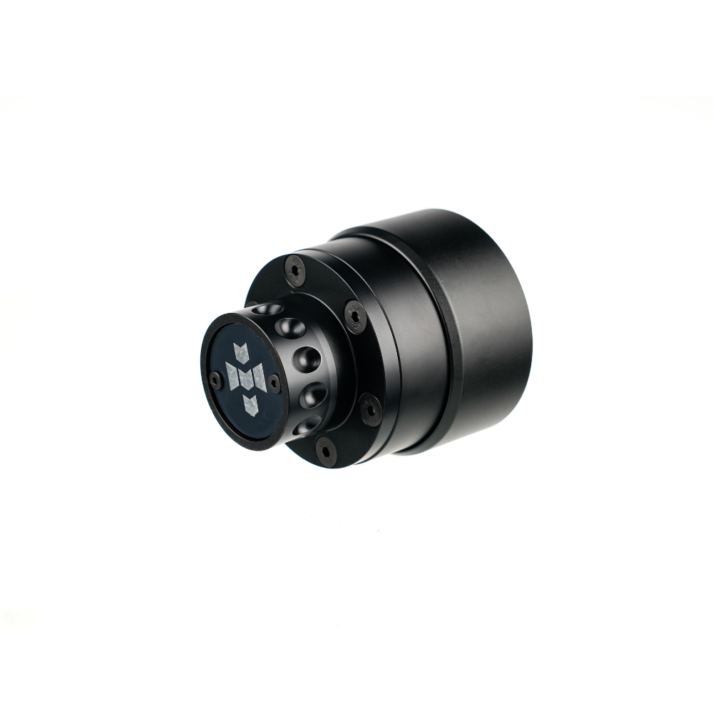 Black aluminum shaft extension for Moza - sim racing accessory with mounting bolts