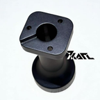 Custom black aluminum sim racing mount by ZATL, designed for sim setups
