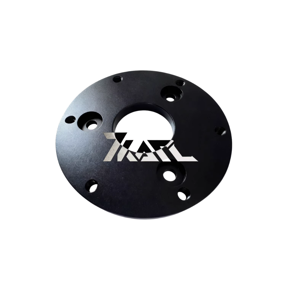 Black KARL 70mm adapter plate for Simucube 3 with mounting holes