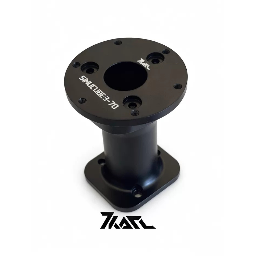 Black Karl 70mm adapter for Simucube 3 with mounting holes - sim racing accessory