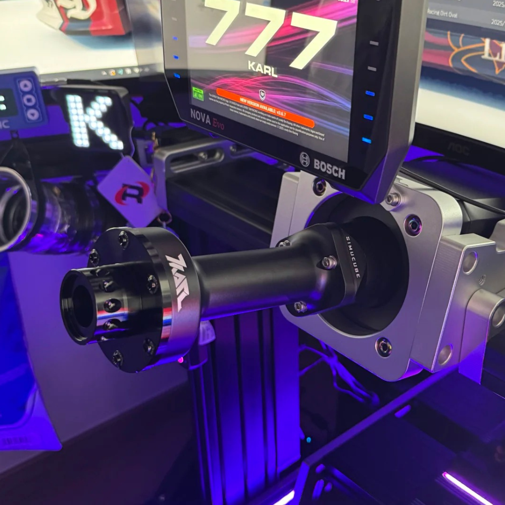 Karl extender for Simucube 3 - sim racing accessory with purple lighting