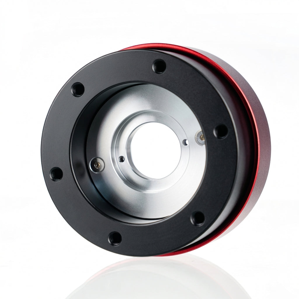 Black and red quick release sim racing component for Simagic/Moza by IGNI RACING