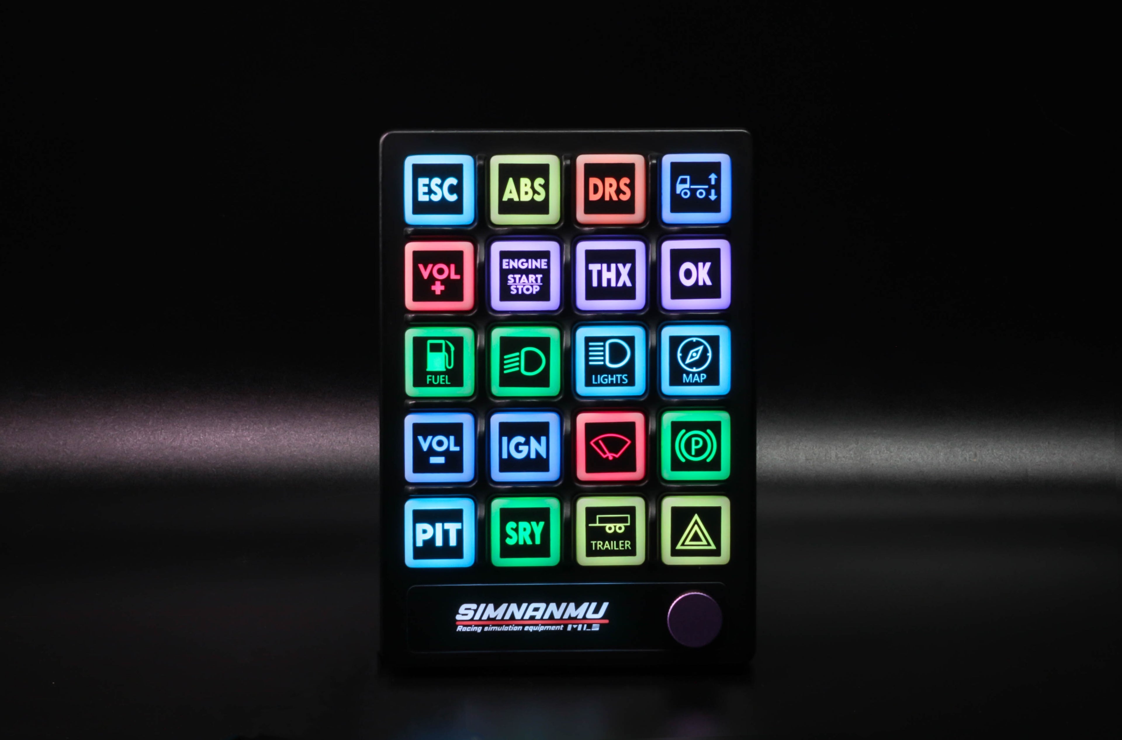 Colorful RGB switch panel with sim racing function buttons, sim racing accessories by IGNI RACING