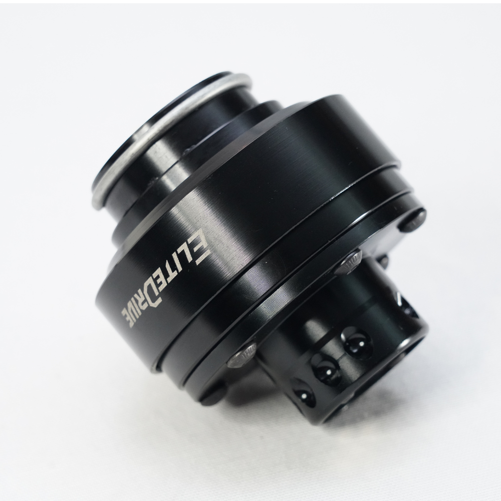 Black EliteDrive shaft extension adapter for Moza sim racing accessory