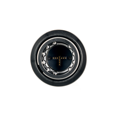 Black circular shaft extension with metallic balls, gold components forming 'T' - sim racing accessory by IGNi Racing