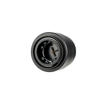 Black shaft extension component with metallic interior for sim racing accessories