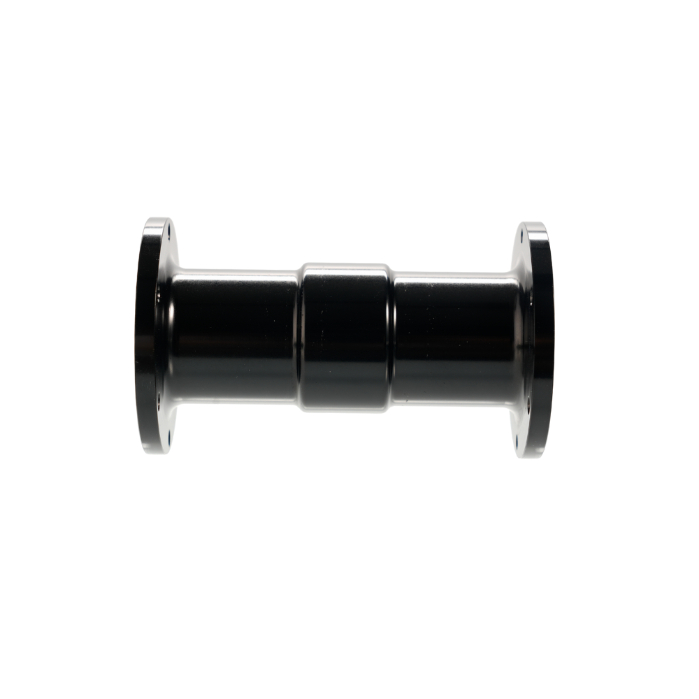 Black metal shaft extension for Simagic Alpha EVO with cylindrical design