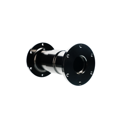 Black metal shaft extension component for Simagic Alpha EVO with dual flanges