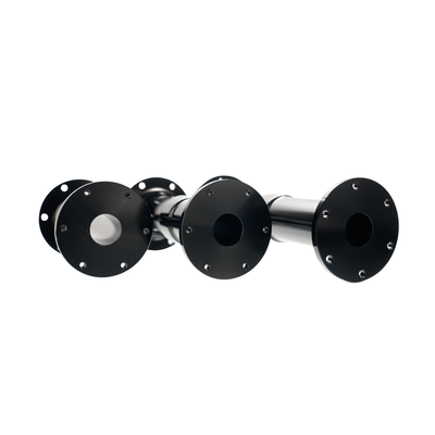 Black and silver shaft extension components for Simagic Alpha Series, 20cm length, sim racing accessories by IGNI RACING