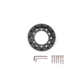 Black aluminum steering wheel adapter for Moza by IGNI RACING with hex tools