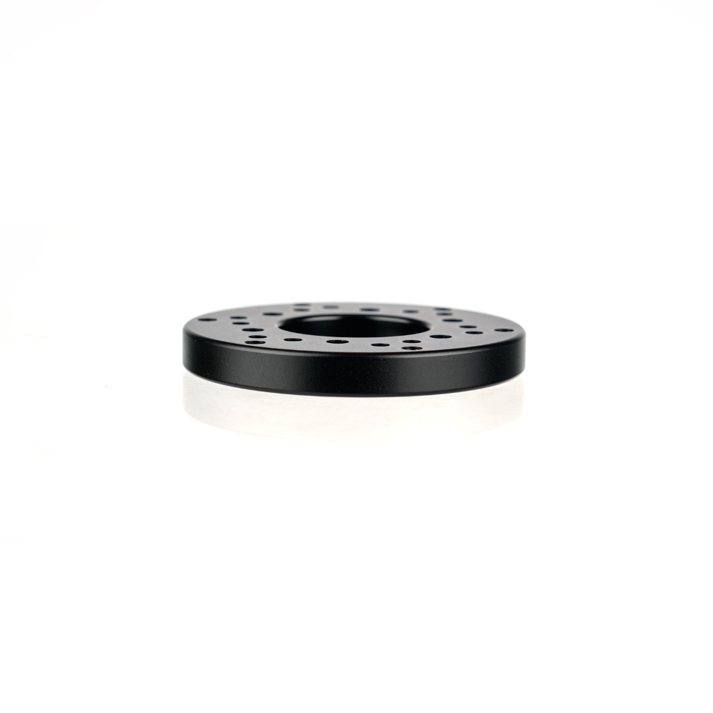 Black circular 70mm PCD adapter with holes, sim racing component, IGNI RACING