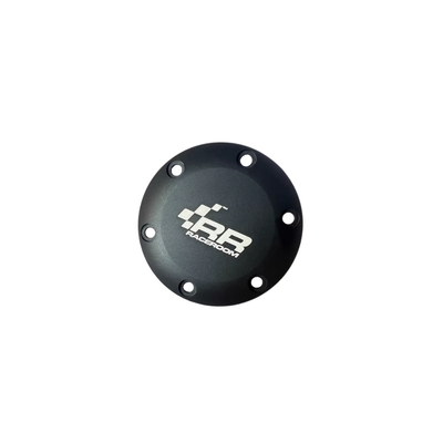Black circular RR RACEROOM horn button cap for sim racing accessories by IGNI RACING