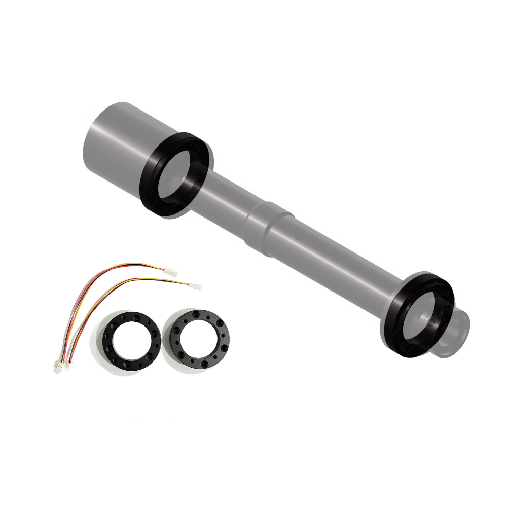 Simagic Alpha EVO extension adapter with metallic body, black mounting rings